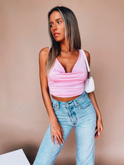 Lilac Jayce Cowl Neck Tank