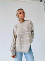 Kyndra Grid Sweater