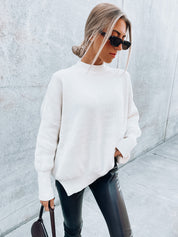 Fall Breeze Knit Sweater In White