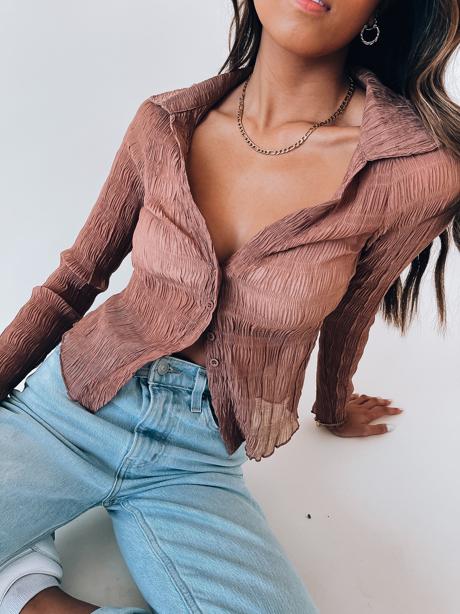 Miranda Textured Mesh Long Sleeve