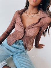 Miranda Textured Mesh Long Sleeve