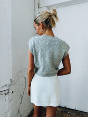 Karter Knit Sleeveless Top In Grey