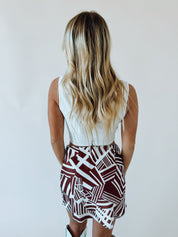 Ellie Geometric Satin Mini Skirt