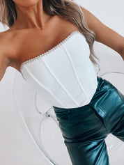 Hallie Rhinestone Strapless Top