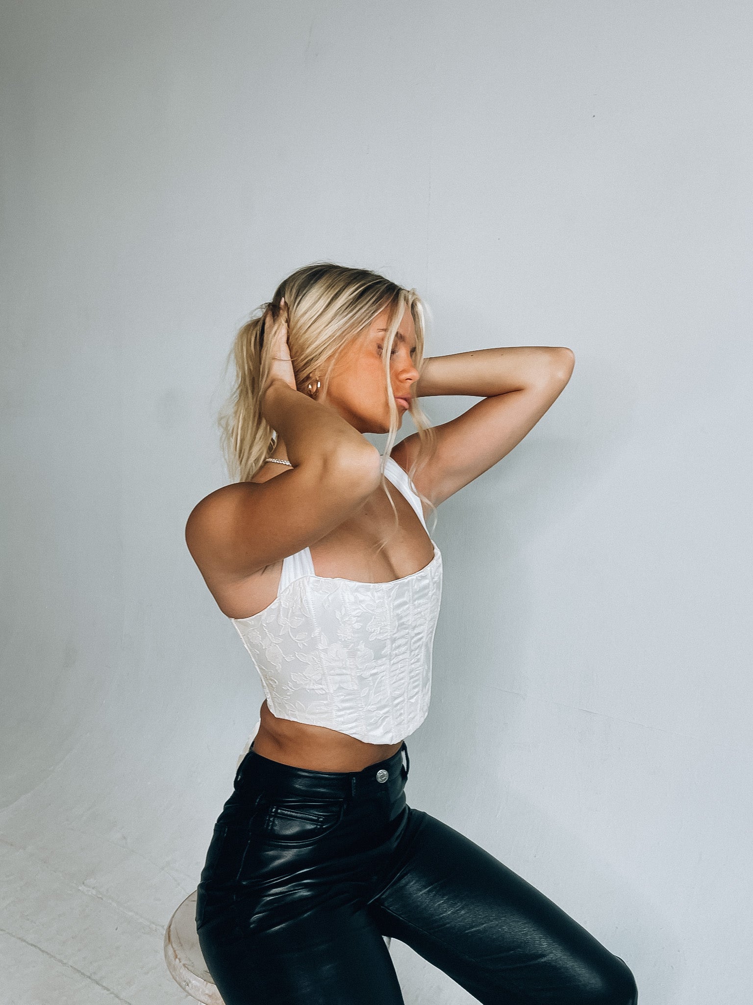 SALE :Angelina Embossed Floral Corset