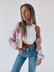 Marisol Color Block Cropped Cardi