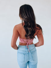 Kalia Blush Silk Halter Top