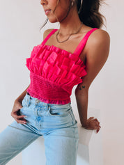 Madelyn Mesh Ruffle Top