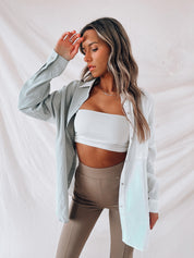 Sage Kalven Colorblock Button Down