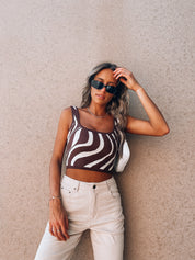 RESTOCKED: Chocolate Waves Knit Top