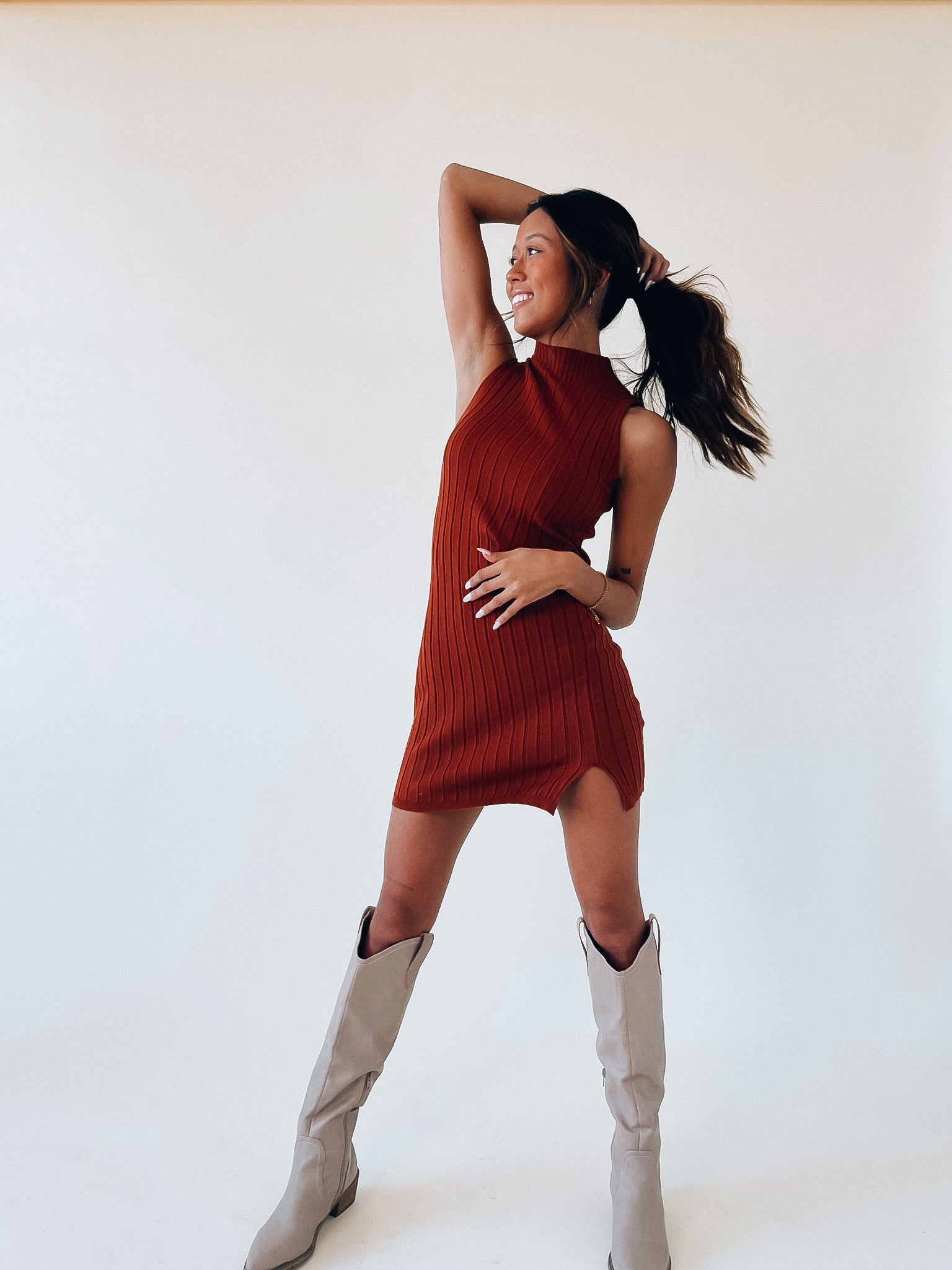 Khloe Mock Neck Mini Dress