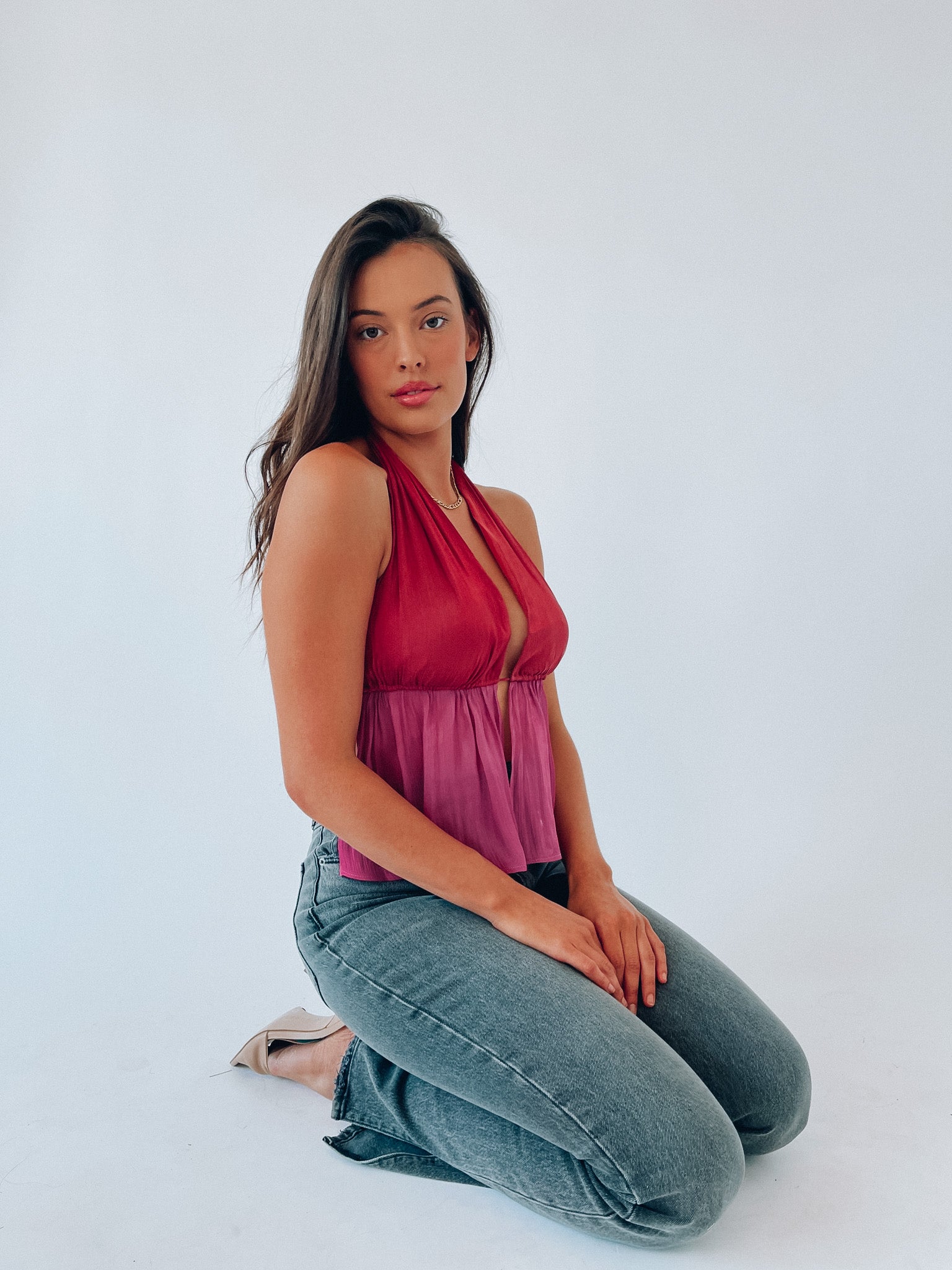 Leyla Color Block Halter Top