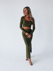 Nora Olive Midi Set
