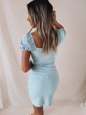 Markie Baby Blue Wrap Dress