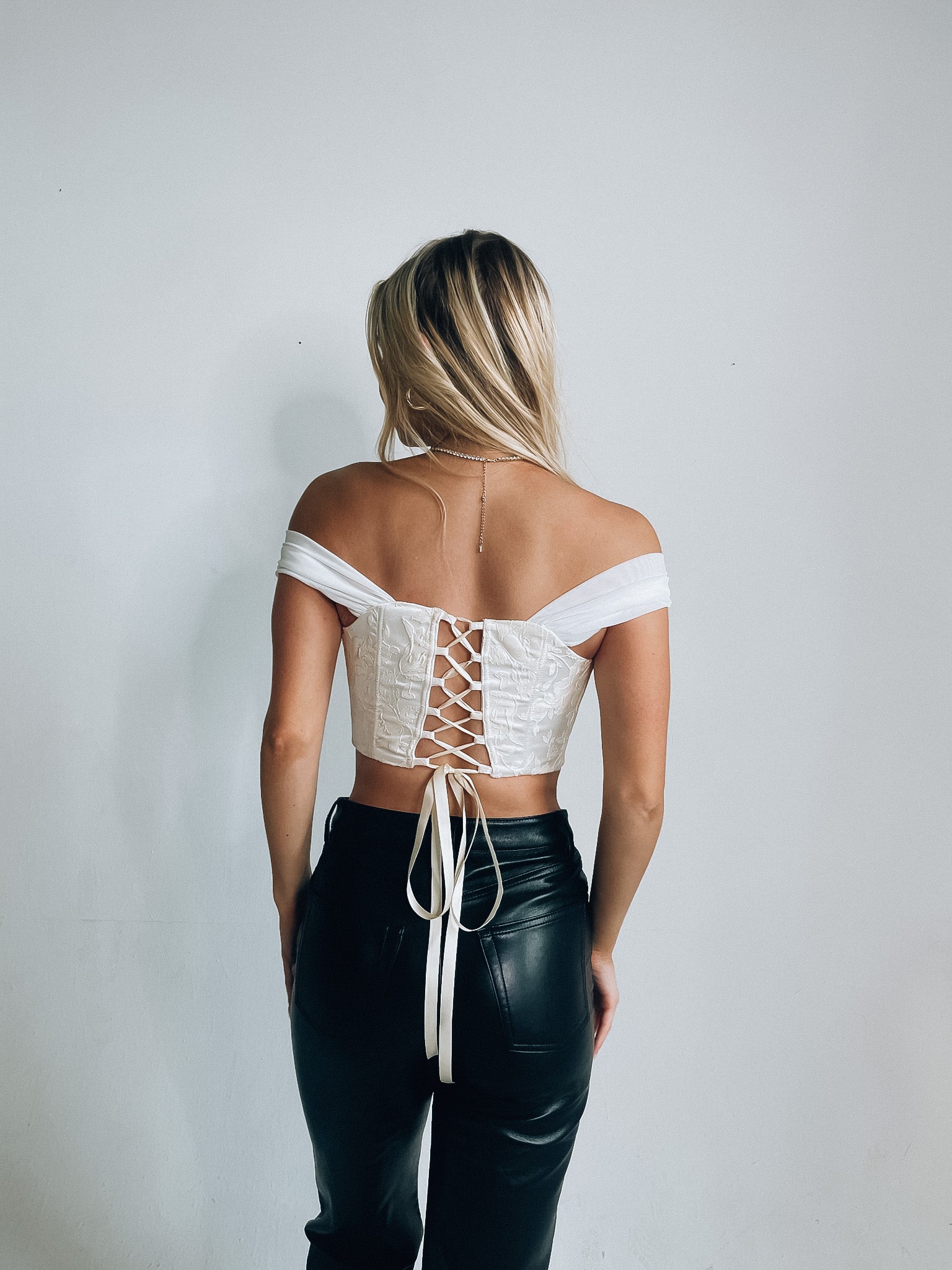 SALE :Angelina Embossed Floral Corset