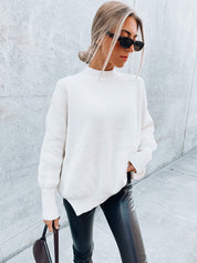 Fall Breeze Knit Sweater In White