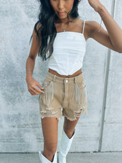 Kolby Rhinestone Fringe Shorts
