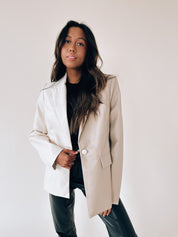 SALE: Color Block Pleather Blazer