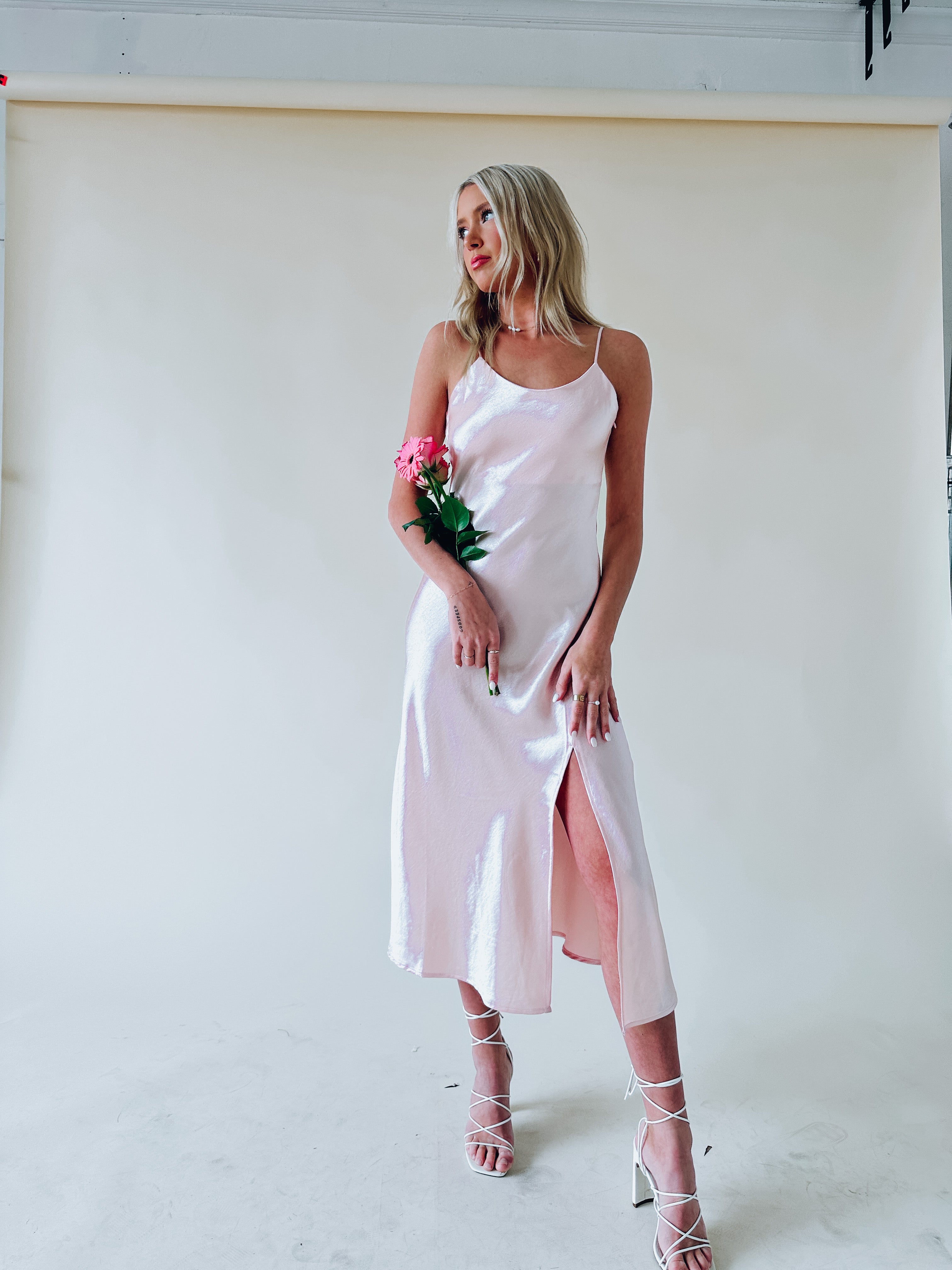 Kaeli Satin Midi Dress