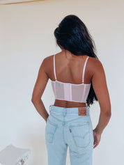 Mauve Silk Lace Bustier Top