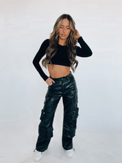 Nathan Cargo Pleather Pants