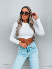 SALE :Lindsey Mockneck Crop