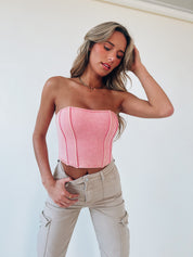 Cassie Corset Top In Pink