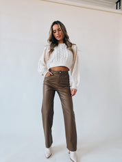 Haven High Waisted Pants In Latte
