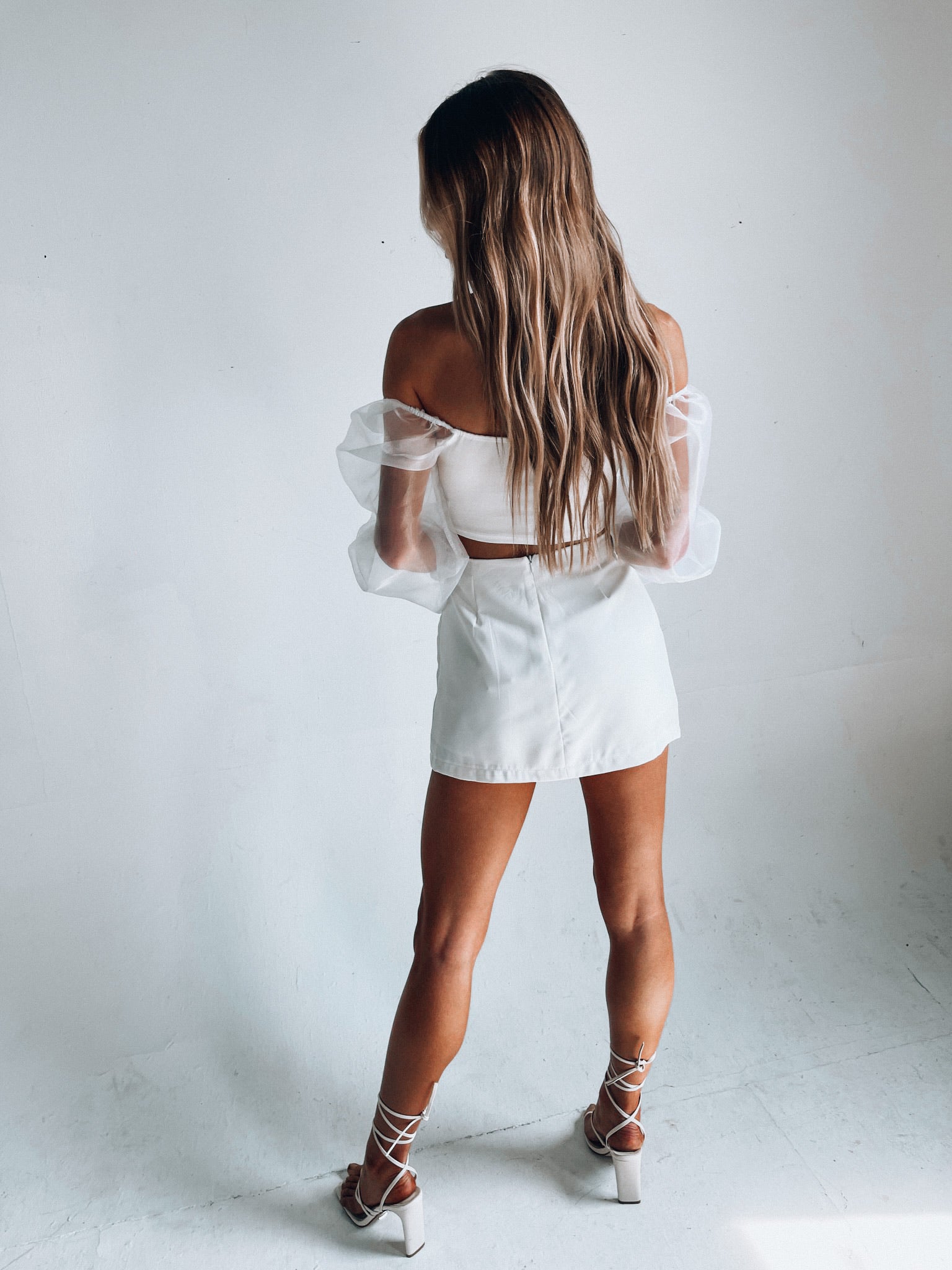 Kaylin Sheer Sleeve Crop Top