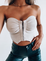 SALE :Amara Taupe Crop Top