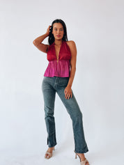 Leyla Color Block Halter Top