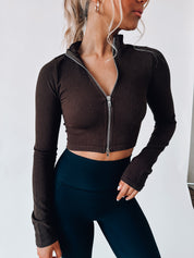 Brooks Front Zipper Crop