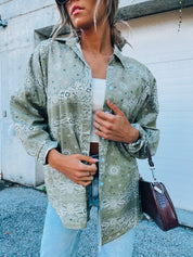 Paisley Oversized Button Up