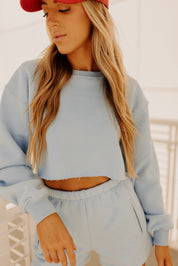 Easton Lounge Sweater In Baby Blue