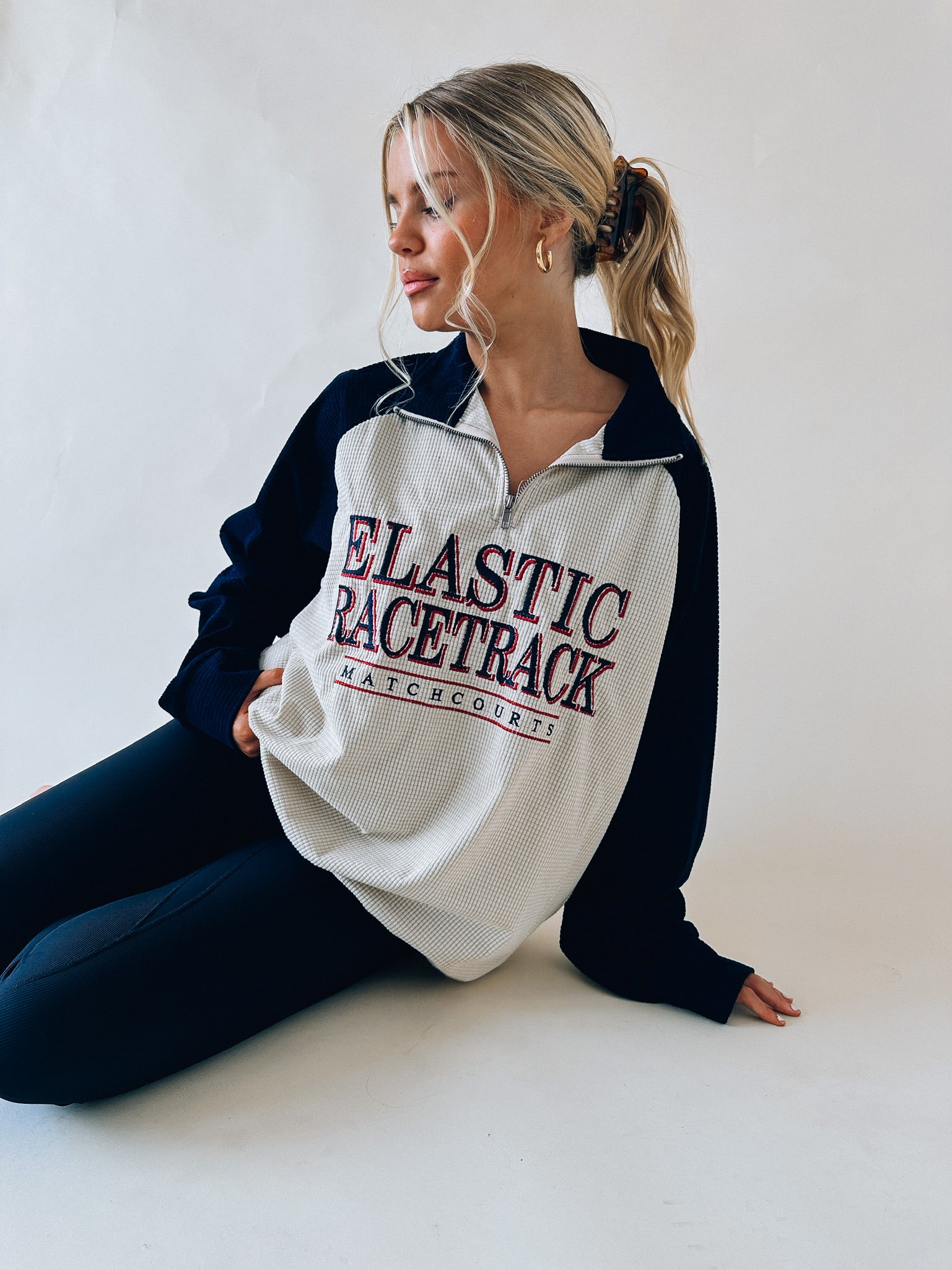 Elastic Racetrack Half Zip