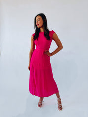 Raya Fuchsia Midi Dress