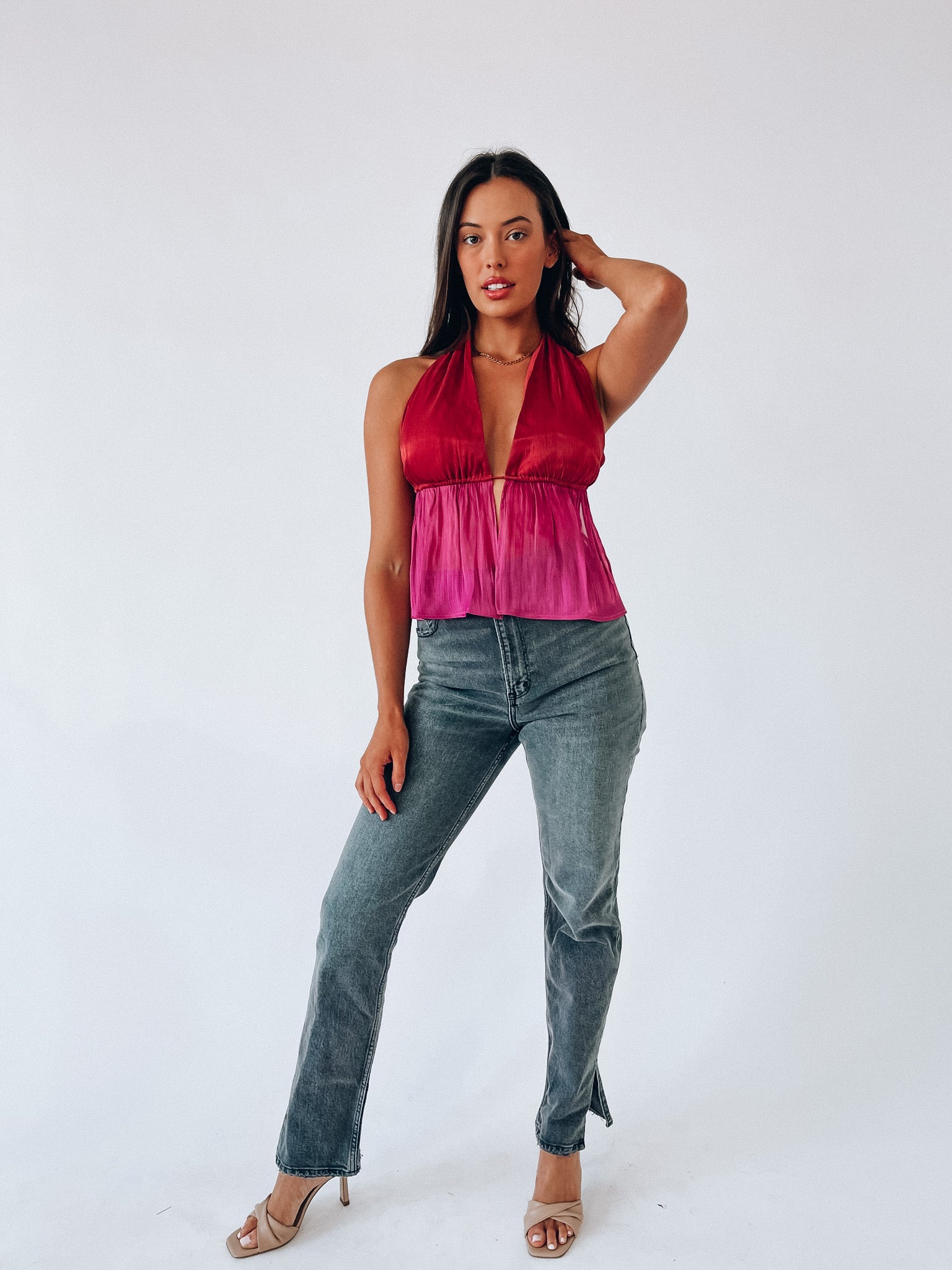 Leyla Color Block Halter Top