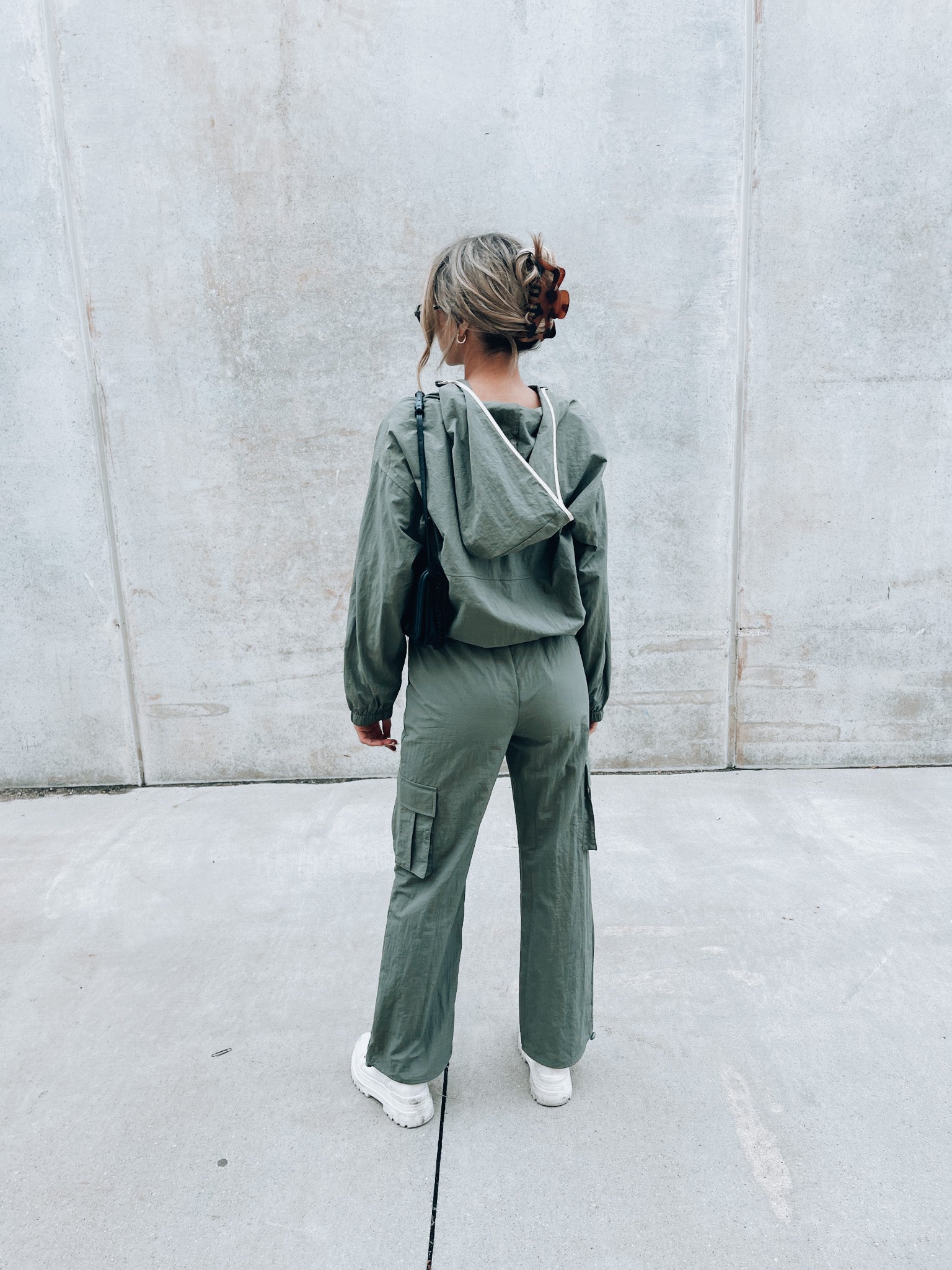 Dusty Green Half Zip Windbreaker