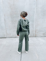 Dusty Green Half Zip Windbreaker