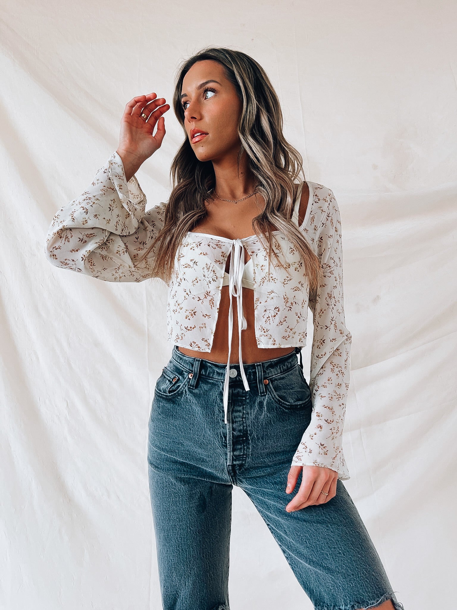 SALE :Charlie Front Tie Long Sleeve