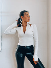 Melodie Ribbed Halter Sweater