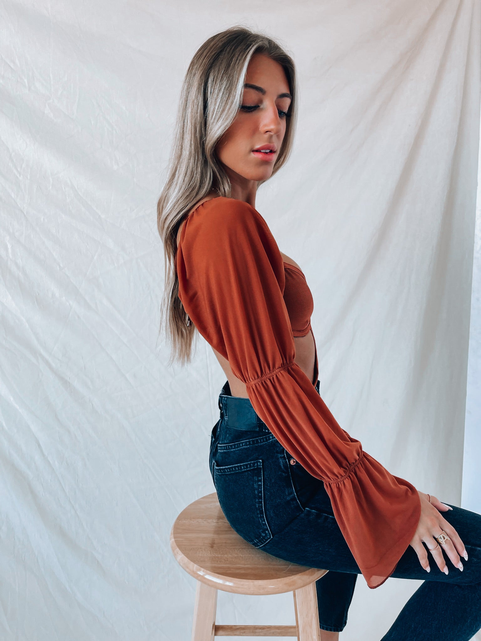 Rust Kaysha Cut Out Bodysuit