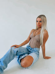Taryn Corset Top In Taupe