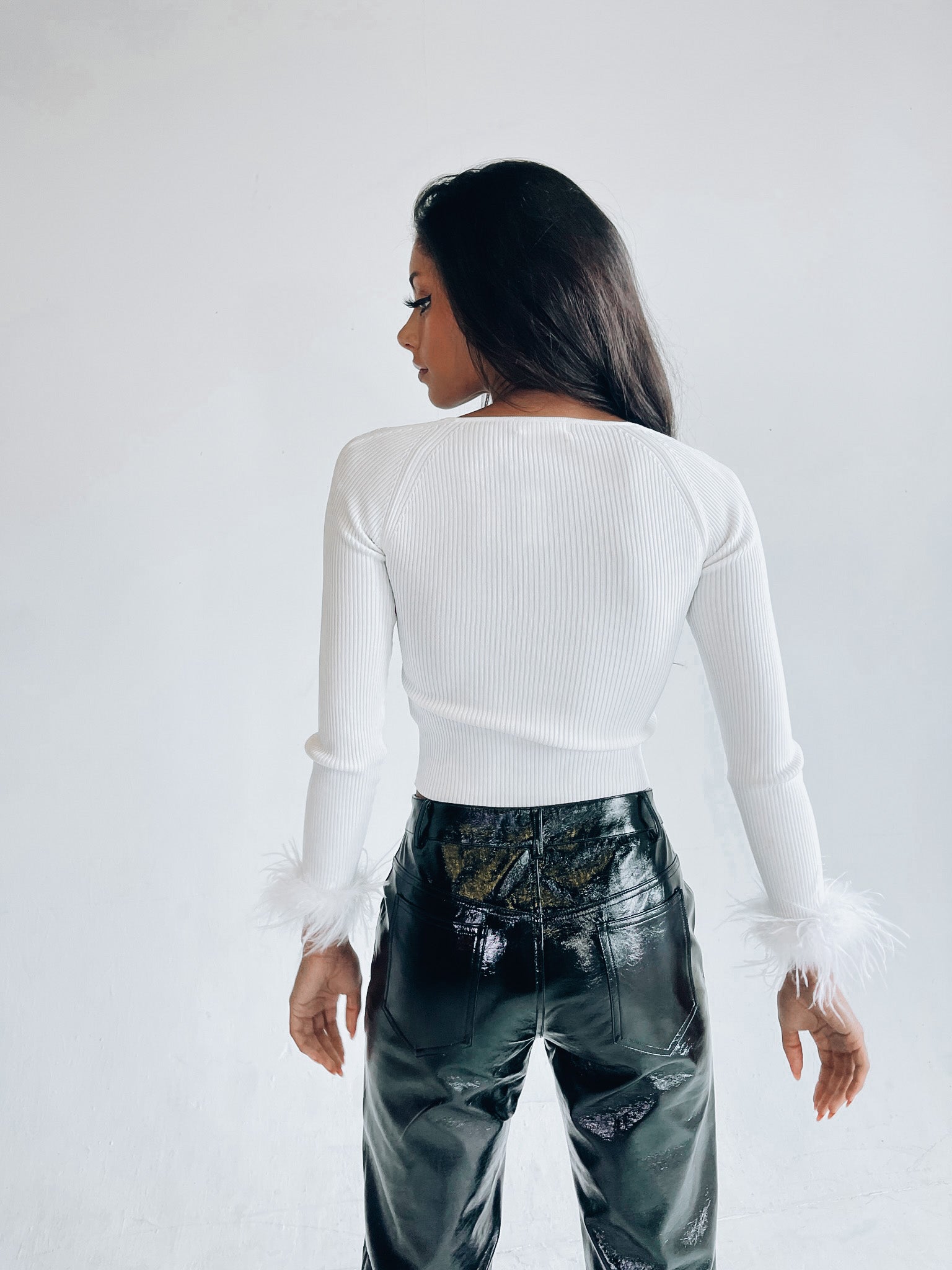 Paisley Ribbed Feather Top