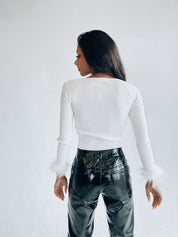 Paisley Ribbed Feather Top