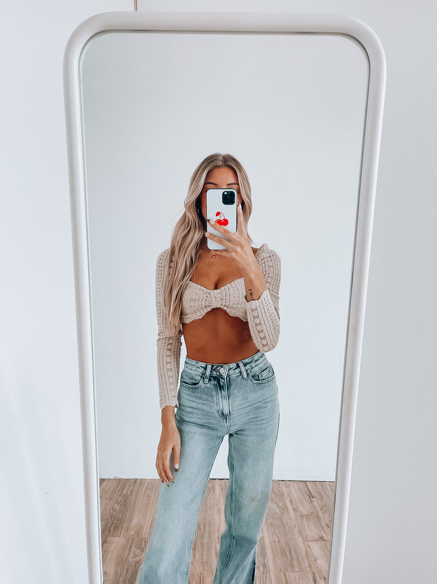 SALE : Tan Brennan Scalloped Long Sleeve