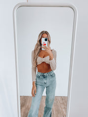 SALE : Tan Brennan Scalloped Long Sleeve