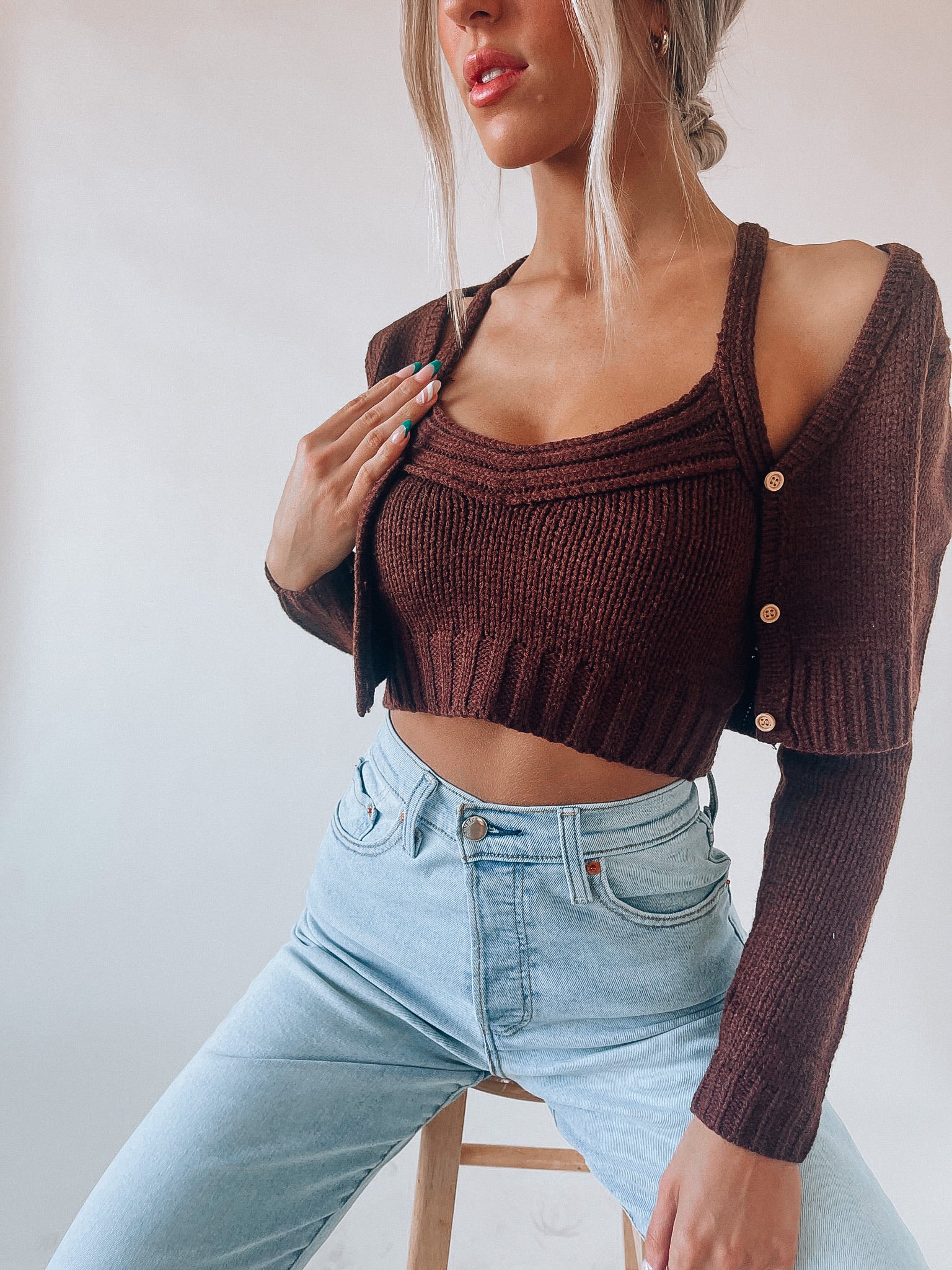 Jana Cropped Sweater set