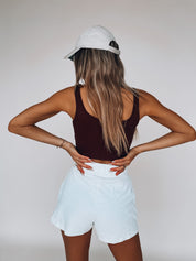 SALE :Chocolate Ribbed Tank