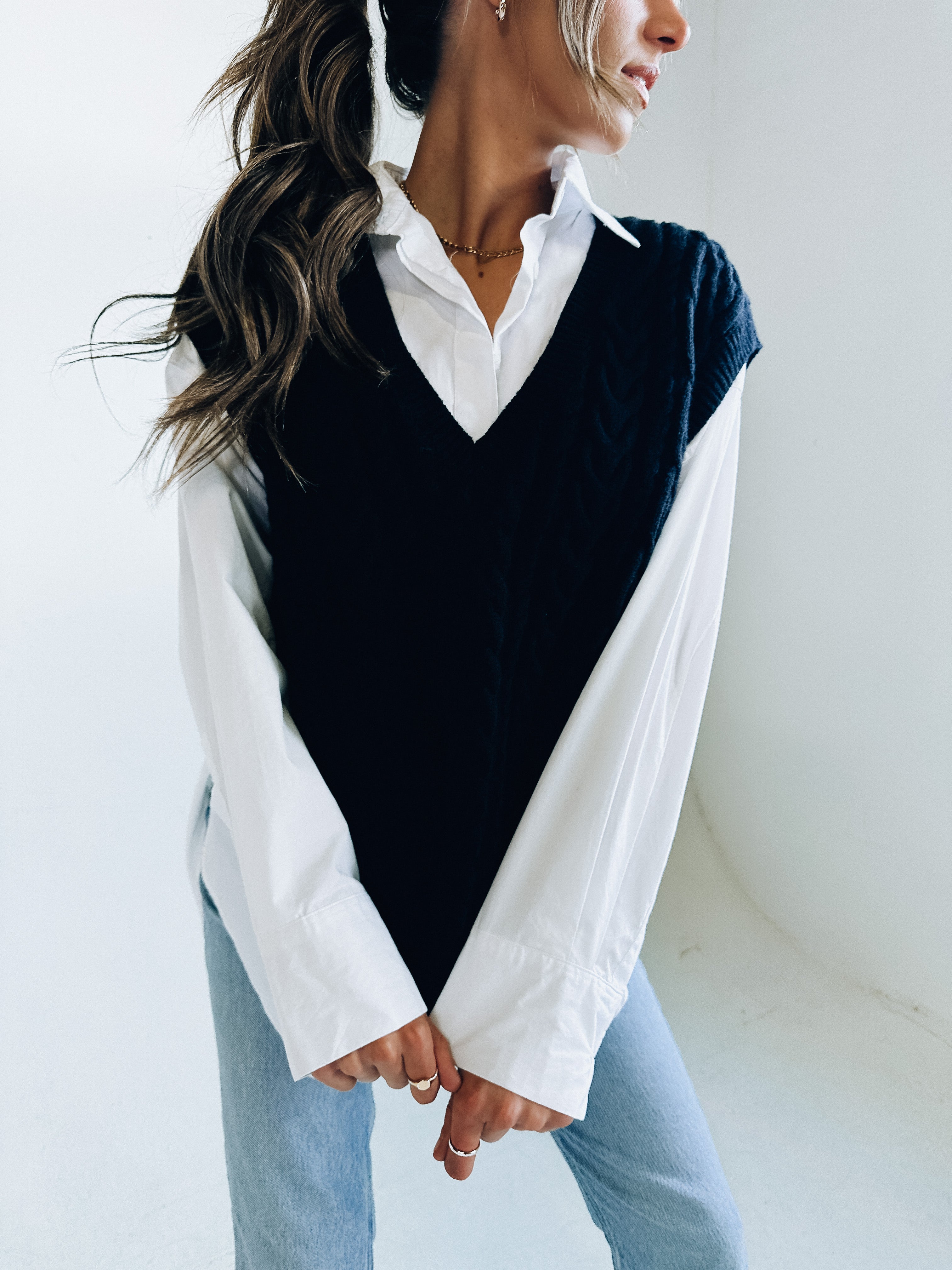 Oversized Knitted Vest